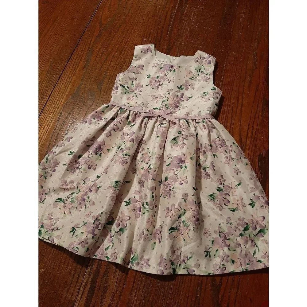 5T Bonnie Jean Sleeveless Purple White Green Floral Special Occasion Dress
